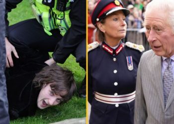 Man arrested ‘after throwing eggs at King Charles and Queen Consort’ (photos)