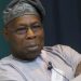 Obasanjo Jumps Off High Podium At Event, Nigerians Dare 2023 Presidential Candidates (Video)
