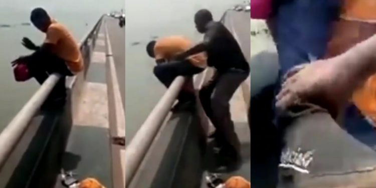 Suicidal man dissuaded from jumping off Third Mainland Bridge (video)
