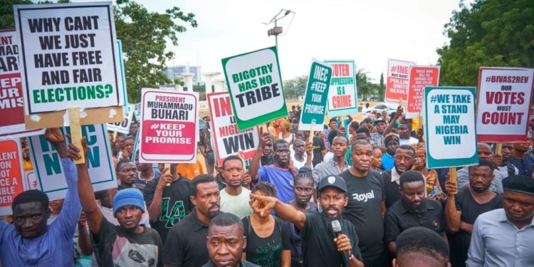 2023 elections: Protesters call for interim government, arrest of INEC chairman