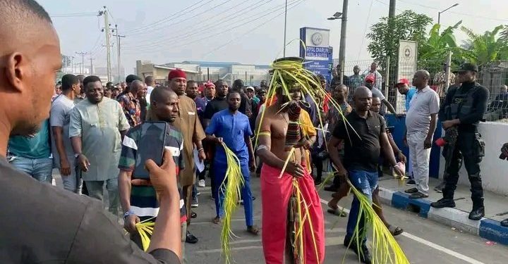 Drama as Rivers PDP storms INEC office with herbalists, charms