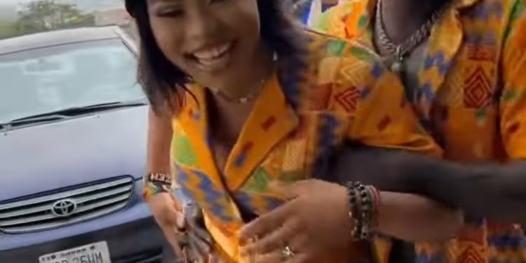 Portable wears matching outfit with his wife as he showers her with love on her birthday (video)