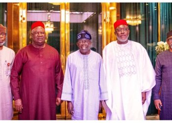 Tinubu Meets With Pius Anyim, Olisa Metuh In Aso Villa