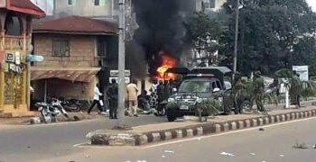 Sit-at-home: Ebonyi boils as hoodlums burn police van, shoot sporadically to scare residents