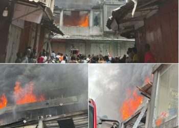 Fire guts 10-storey building in Lagos Island