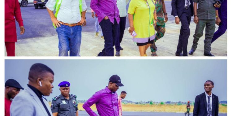Gov. Nwifuru Inspects Chuba Okadigbo’s Airport Runway, assures of speedy completion of the project 