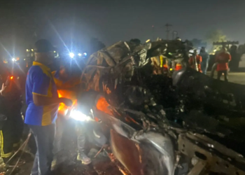 3 burnt to death as SUV collides with truck in Lagos
