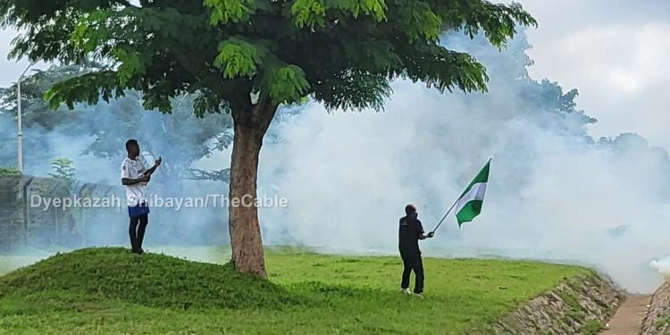 Police disperse protesters with tear gas in Abuja