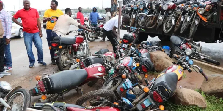 Lagos taskforce impounds 82 commercial motorcycles