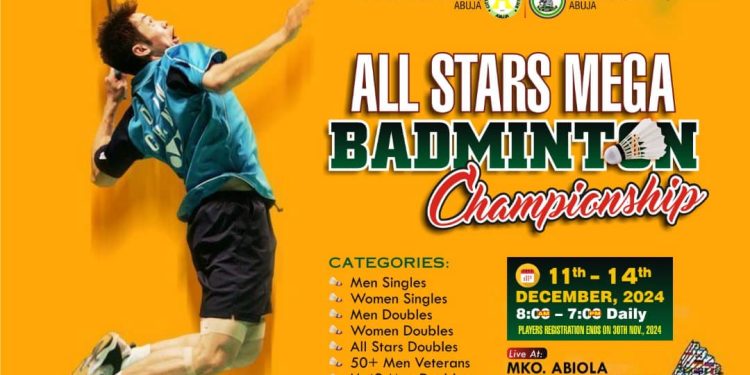 Over ₦0.009 Billion Up for Grabs at All Stars Mega Badminton Championship