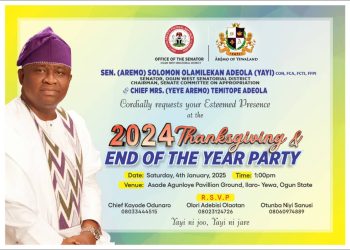 Senator Yayi To Hold 2025 New Year Party Saturday