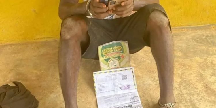 Man allegedly faking madness caught with phones, ATM cards, original motorcycle document and charm in Ogun
