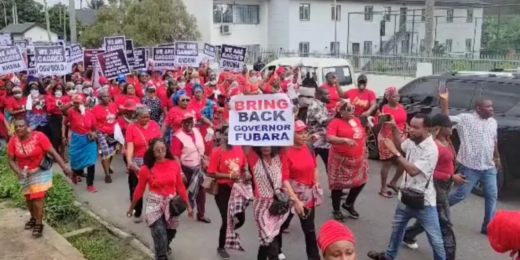 Women protest against Rivers emergency rule, accuse police of intimidation