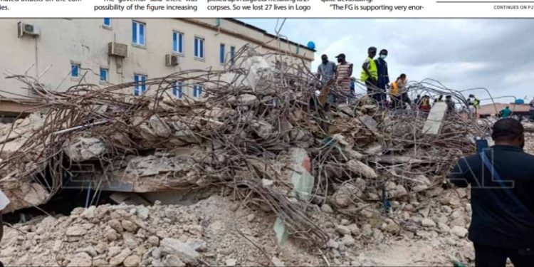 Two dead, 23 injured in Lagos building collapse