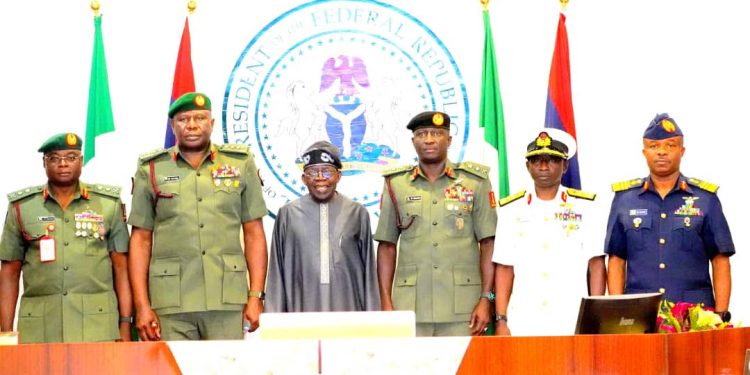 Deal With Security Threats – Tinubu tells Service Chiefs