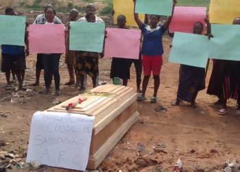 Owerri community protests with coffin over encroachment of ancestral land
